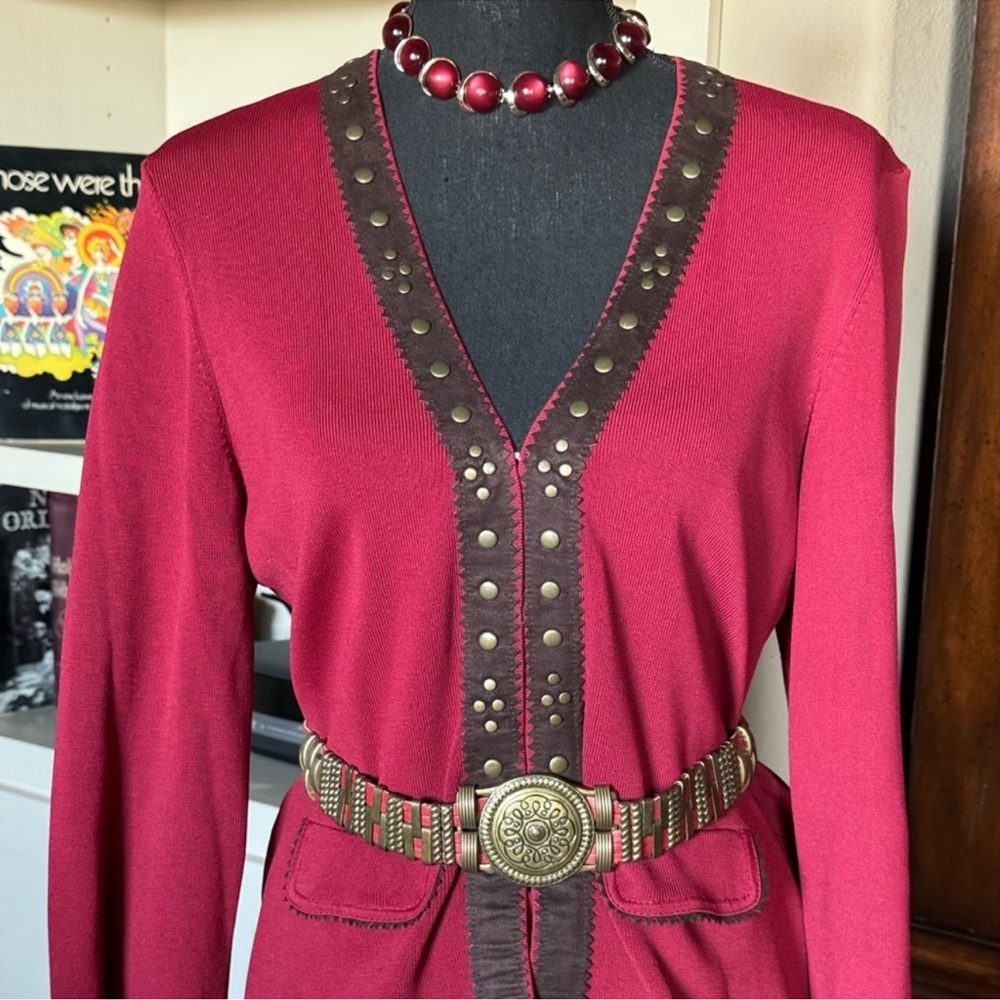Knit Chic Burgundy Cardigan and‎ Skirt Set